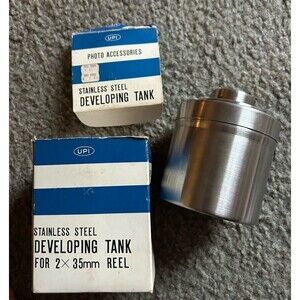 Vintage DOT Stainless Steel Developing Tank Made in Japan For 2 x35 mm Reels